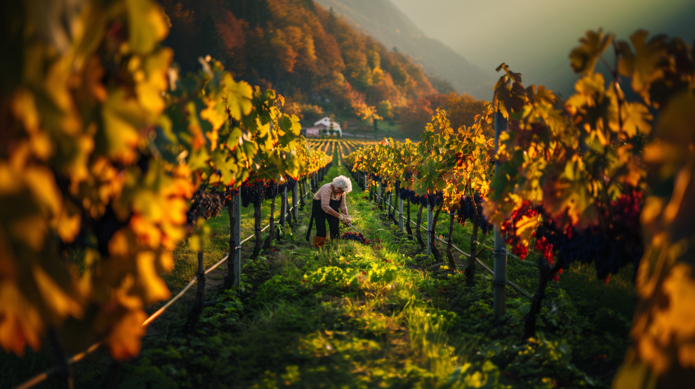 person picking grapes spending time vineyard (1)